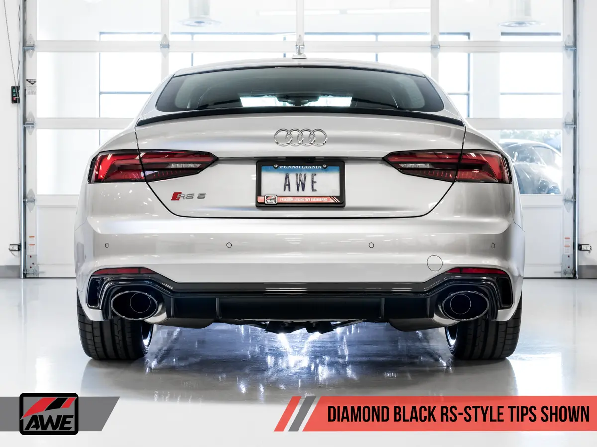 Awe Touring Edition Exhaust For Audi B9 Rs 5 Coupe - Non-Resonated - Diamond Black Rs-Style Tips 1