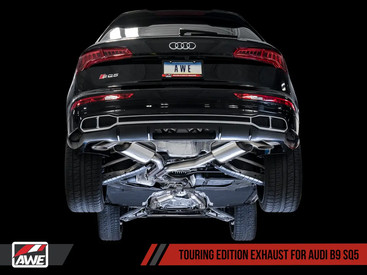 Awe Touring Edition Exhaust For Audi B9 Sq5 - Non-Resonated - No Tips (Turn Downs) 1