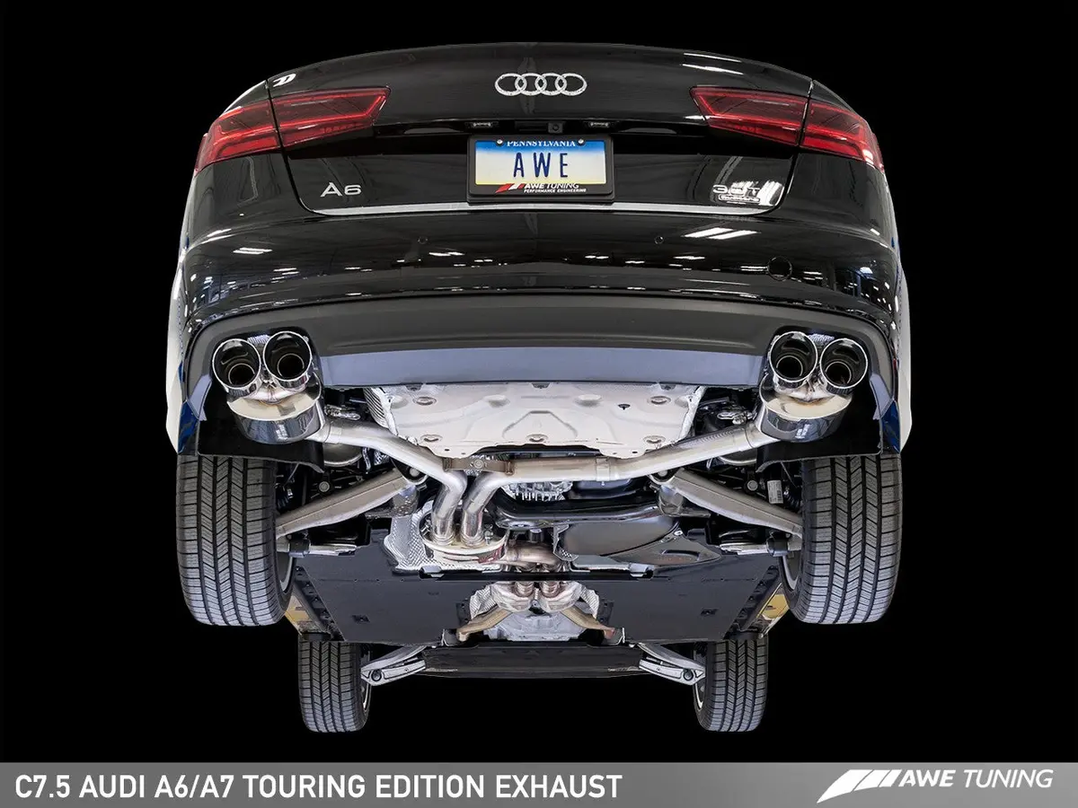 Awe Touring Edition Exhaust For Audi C7.5 A6 3.0T - Quad Outlet 1