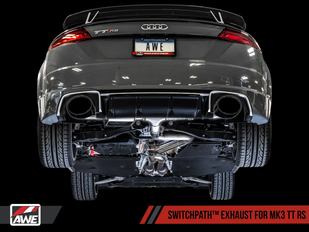 Awe Switchpath™ Exhaust For Audi Mk3 Tt Rs - Diamond Black Rs-Style Tips 1