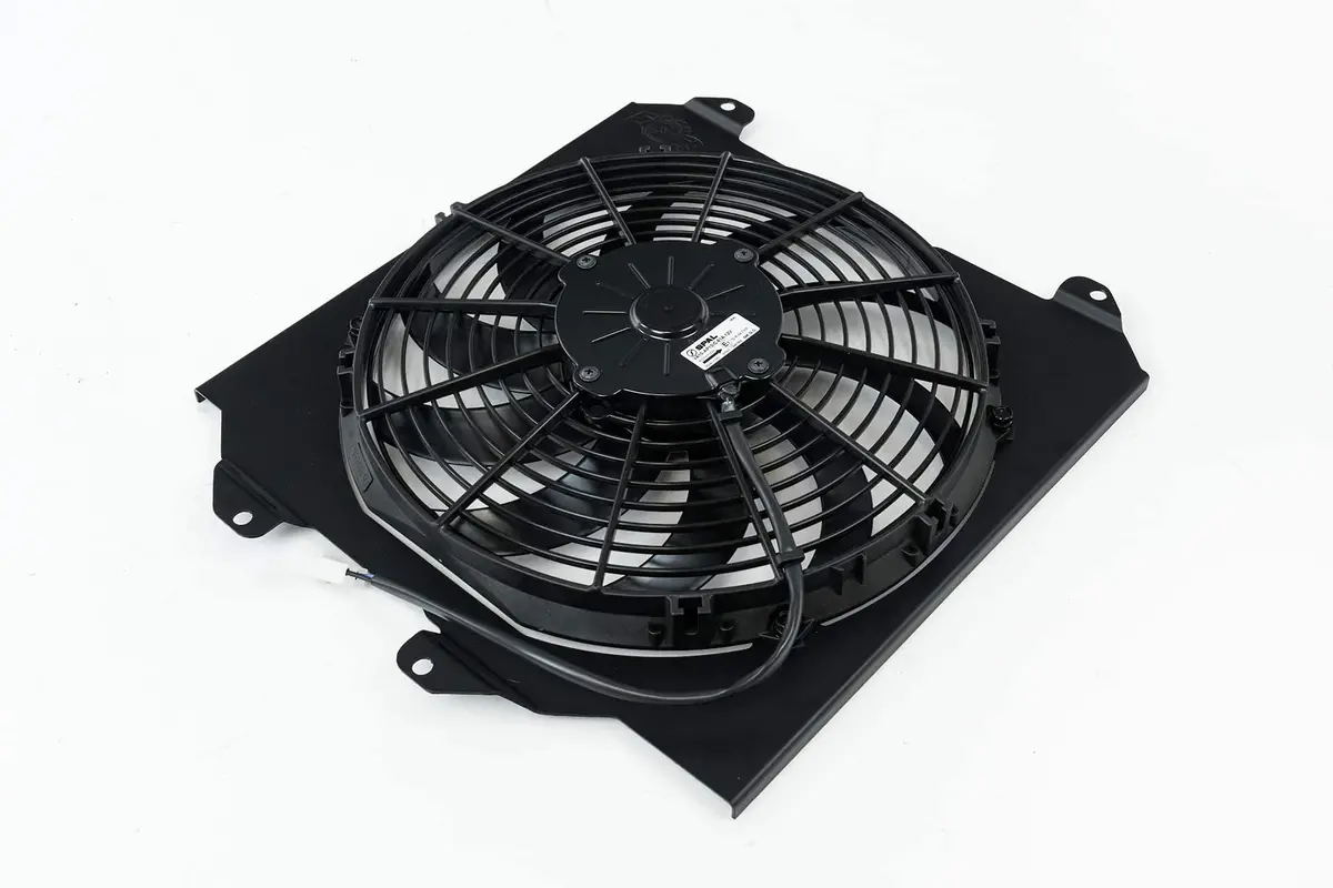 92-00 Civic All-Aluminum Fan Shroud W/ 12-Inch Spal Fan - Black 1