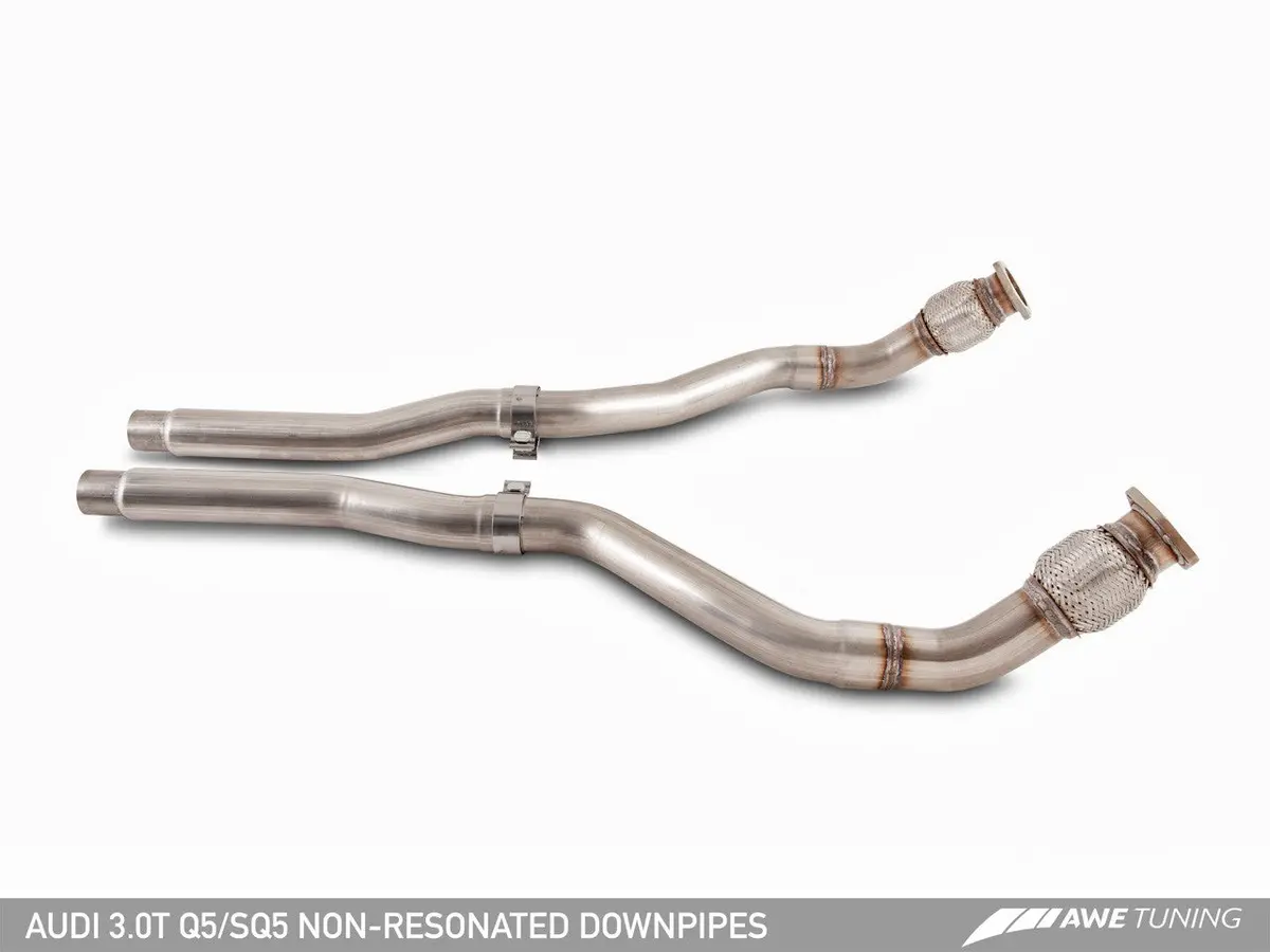 Awe Non-Resonated Downpipes For Audi 8R Q5 / Sq5 3.0T 1