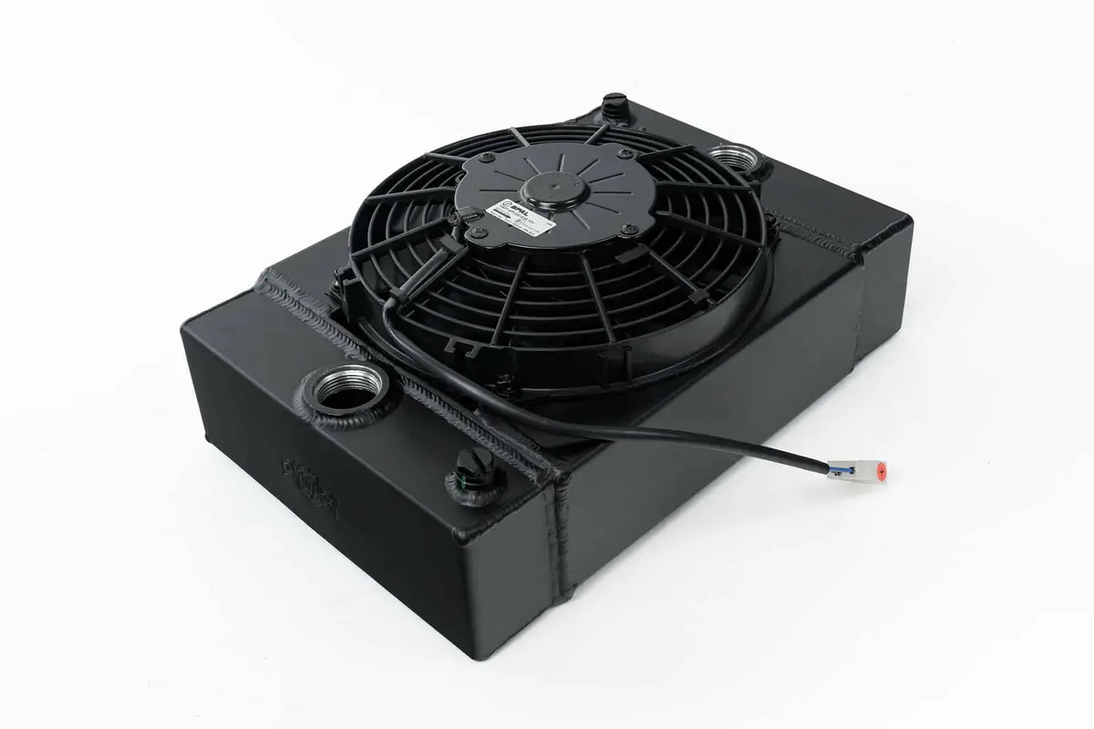 The King Cooler - Ultimate Drag Race Radiator W/ Spal Fan & Mounting Kit - Black 1
