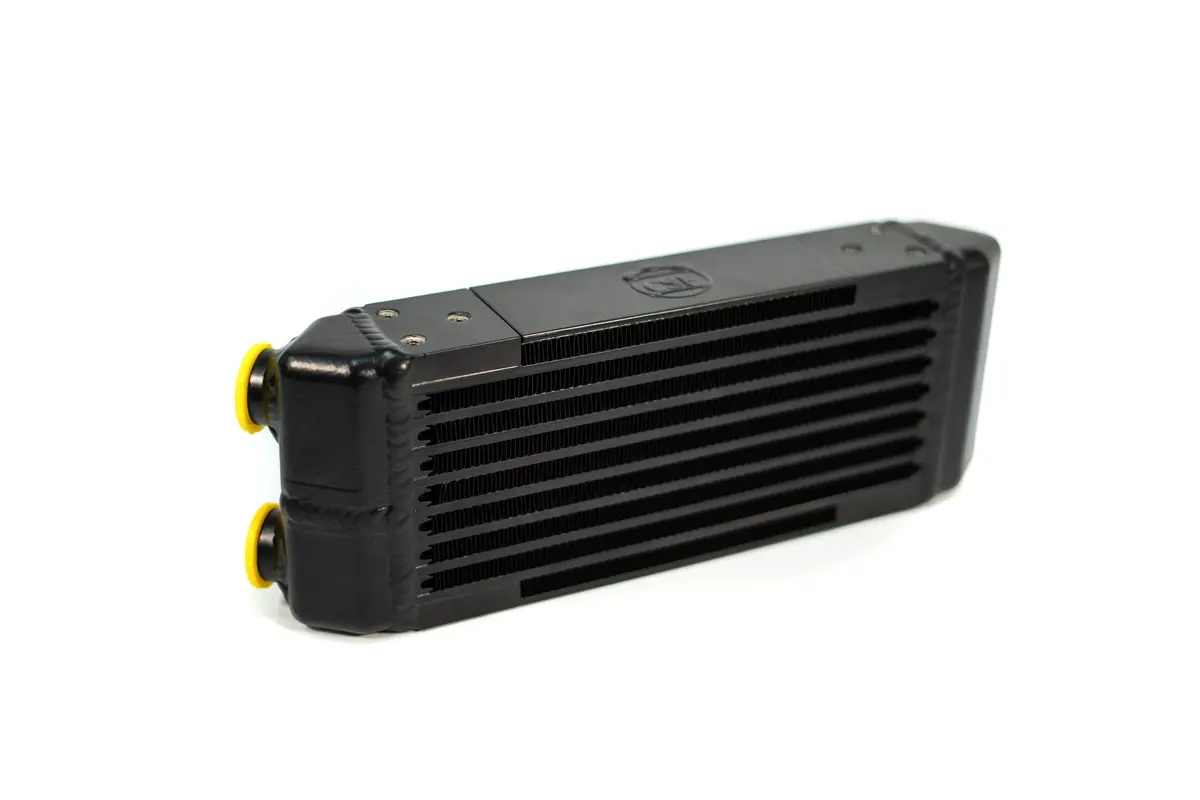 Universal Dual-Pass Oil Cooler - M22 X 1.5 Connections - 13L X 4.75H X 2.16W 1