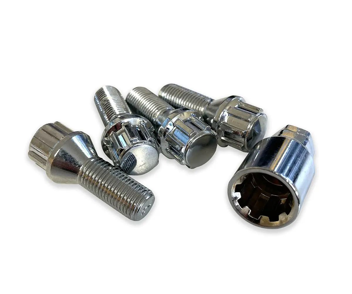 Bimecc Tapered Locking Wheel Bolts Set 12X1.25 (Chrome) 1