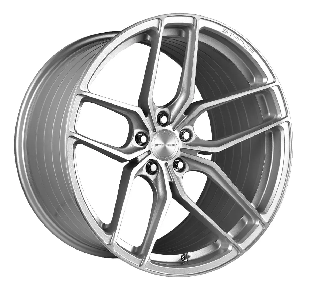 19” Stance Sf03 Brush Silver Concave Wheels - Set Of 4 1