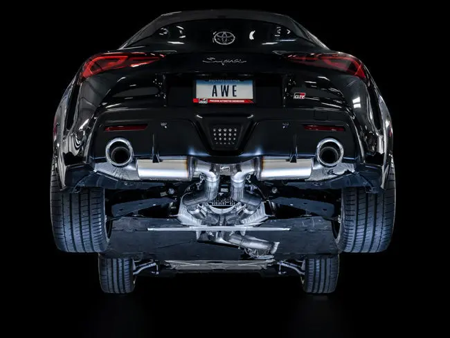 Awe Resonated Track Addition Exhaust 5" Chrome Tips Gr Supra 2020-2024 1