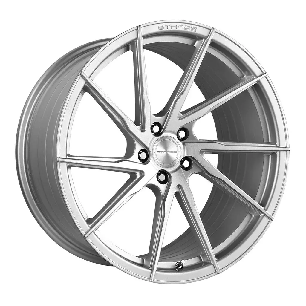 19” Stance Sf01 Brush Silver Concave Wheels - Set Of 4 1