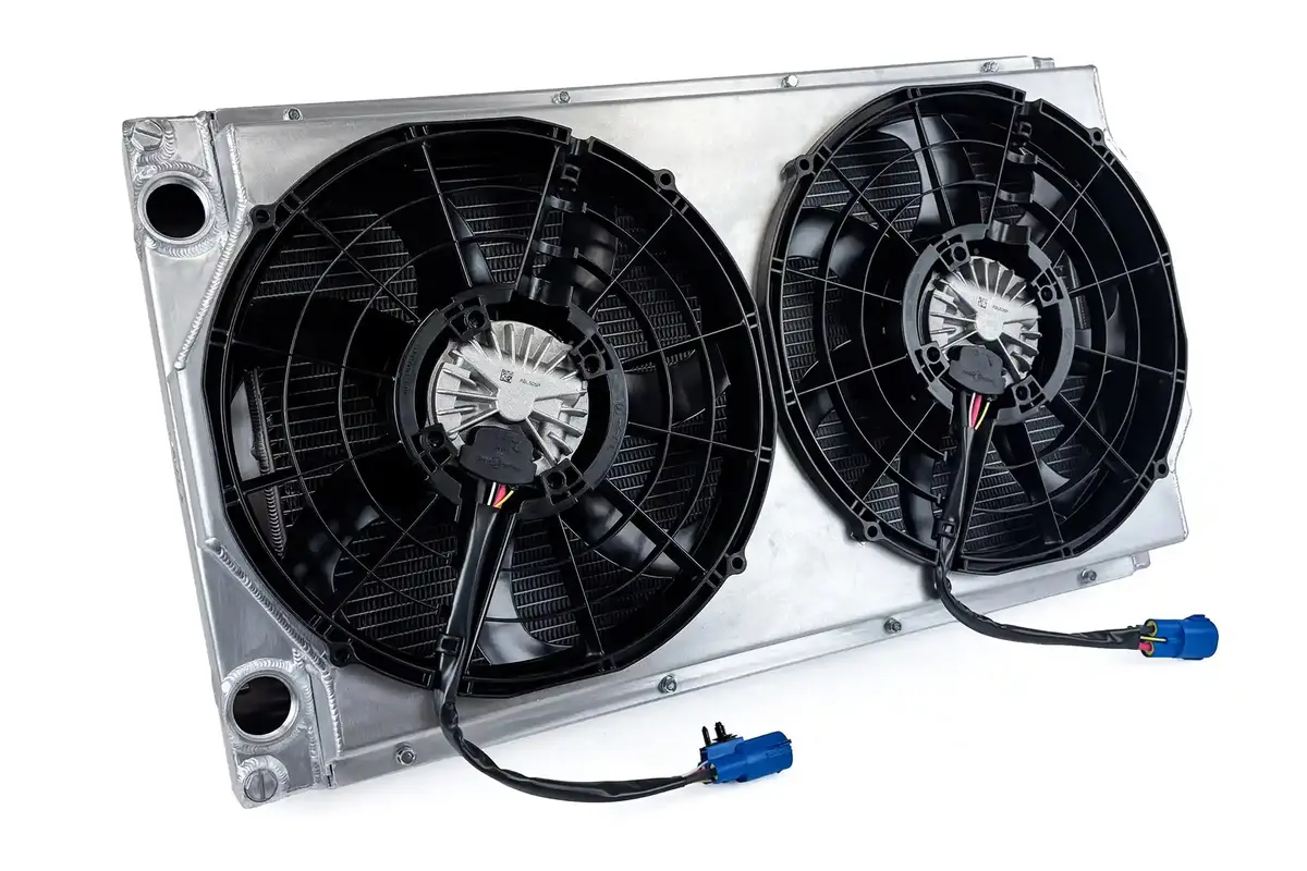Csf Motorsport Dual-Pass Radiator With Shroud + 14" Spal Brushless Fans & Harnesses 2