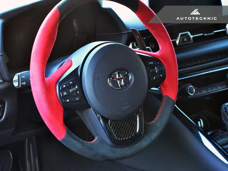 Autotecknic Carbon Fiber Steering Wheel Trim Overlay - A90 Supra 2020-Up 1
