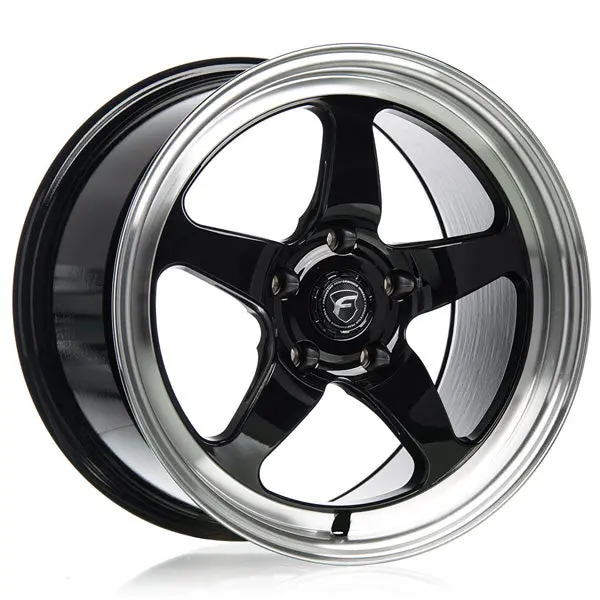 Forgestar D5 Drag Racing Wheels - Gloss Black W/Machined Lip - 18X12 - Sold Individually 1