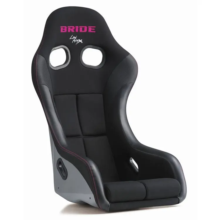 Bride Zetaiv Veria Bucket Seat (Pink Stitch) - Black / Frp Silver Shell 1