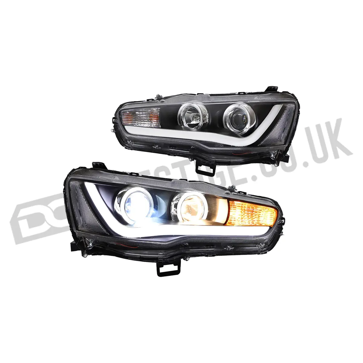 Headlights For 2008-2017 Mitsubishi Lancer W/Led Drl 1