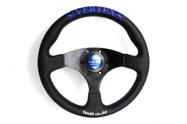 Vertex Flat Steering Wheel-Blue Leather 325Mm 1