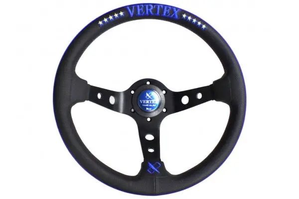 Vertex 10 Star Steering Wheel-Blue Perforated Leather 330Mm X 90Mm Deep 1