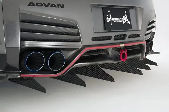 Varis Long Vertical Fins (For Kamikaze-R Super Sonic Ver.2 Under Spoiler) For Cba-R35 / Dba-R35 Nissan Gt-R [Vani-204 / Vani-205] 1
