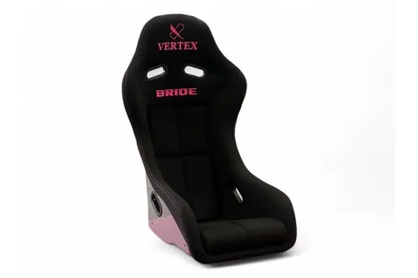 Vertex X Bride Zeta Iv (Classic) Seat-Black With Funky Queen Pink Logo Frp Silver Back 1