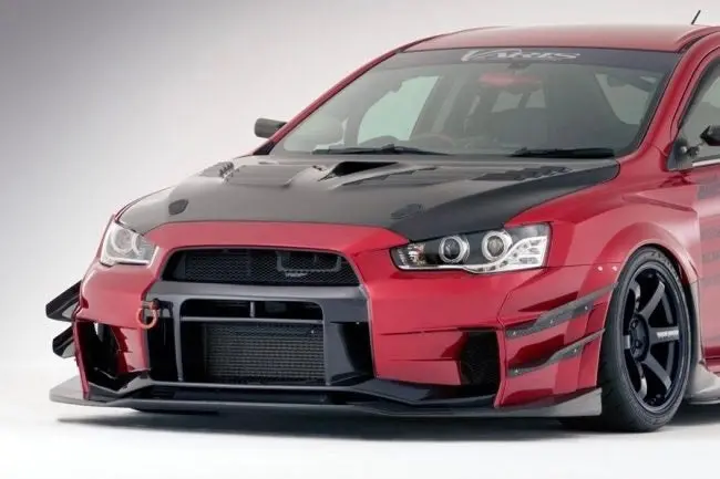 Varis Carbon Double Canard Set (For Ver.2 Widebody Front Bumper) For Cz4a Mitsubishi Lancer Evolution X [Vami-244] 1