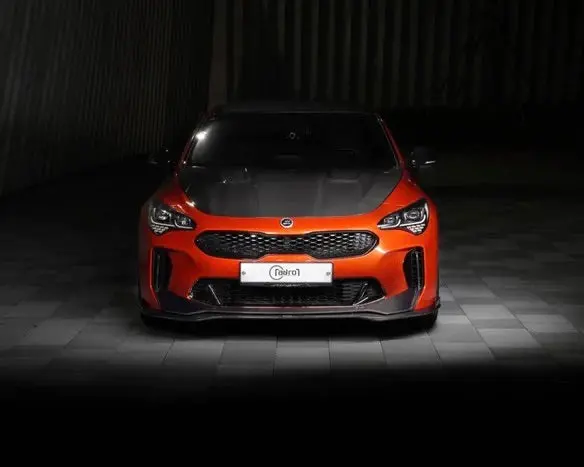 Adro Kia Stinger Carbon Fiber Upper & Lower Lip Set V2 1