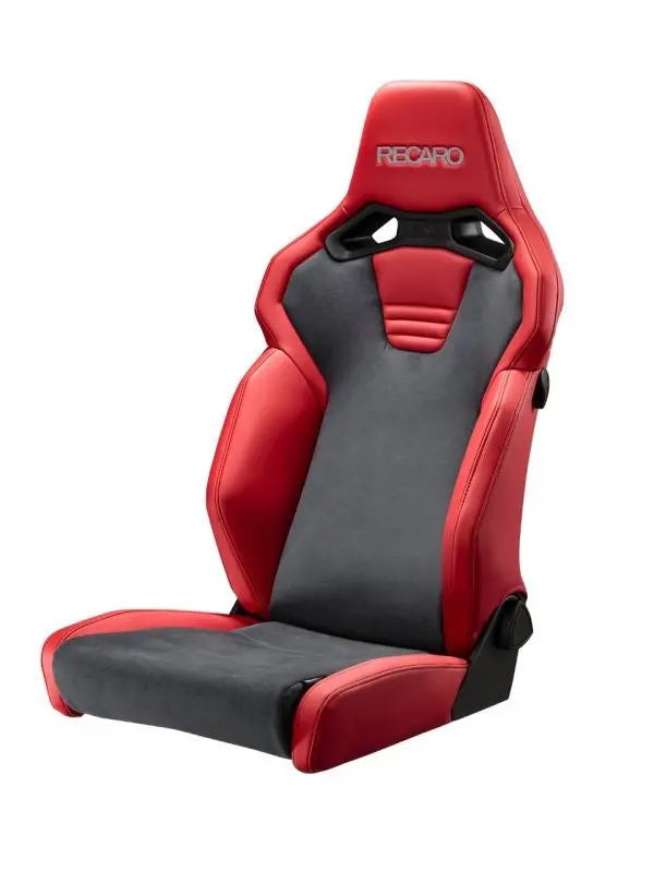 Recaro Sr-C Ut100h Cg Rd Ultra Suede Charcoal Gray And Artificial Leather Red 1