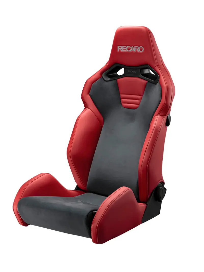 Recaro Sr-S Ut100h Cg Rd Ultra Suede Charcoal Gray And Artificial Leather Red 1