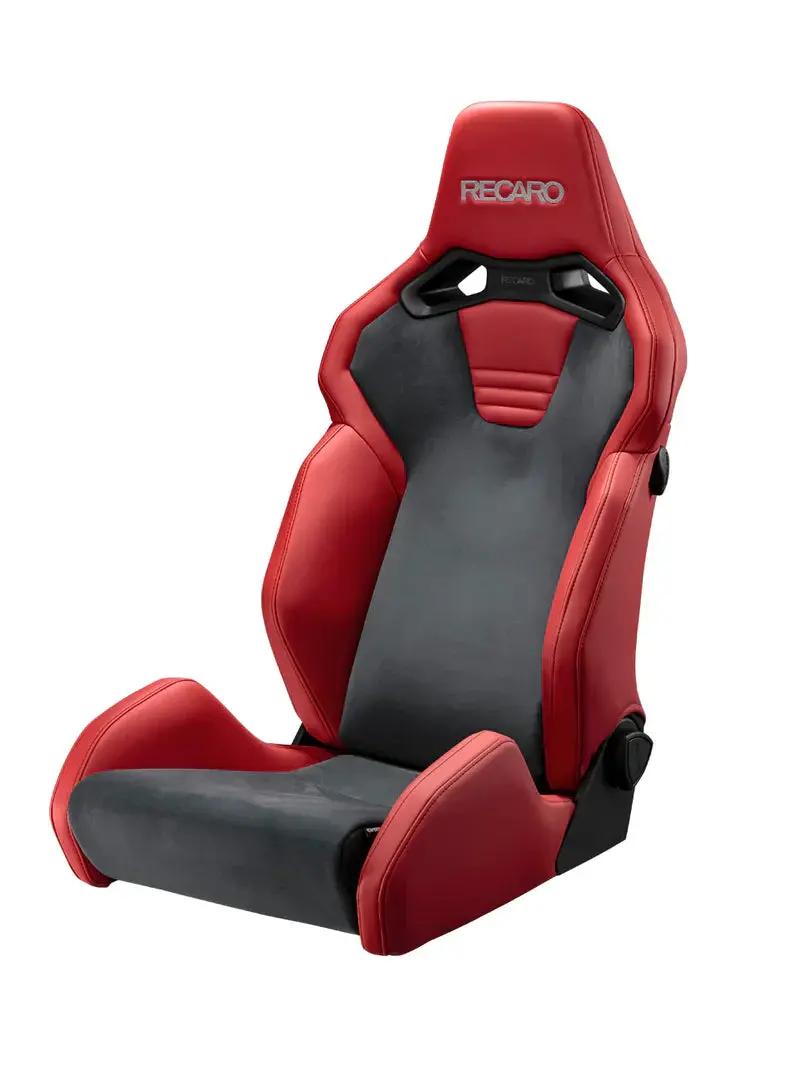 Recaro Sr-S Ut100 Cg Rd Ultra Suede Charcoal Gray And Artificial Leather Red 1