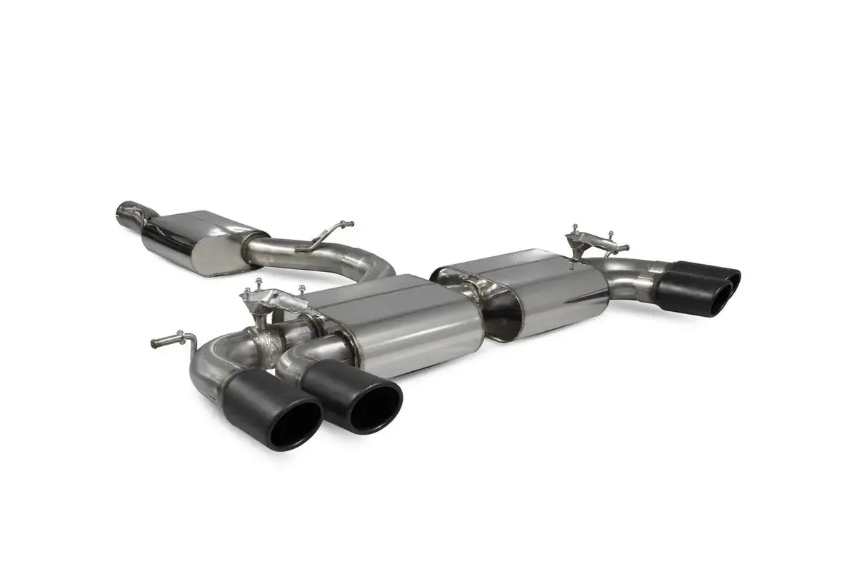 Scorpion Exhausts Resonated Cat-Back System With Electronic Valves Valved Black Ceramic Tailpipes - Golf R Mk7.5 Facelift Gpf & Non Gpf Models 1