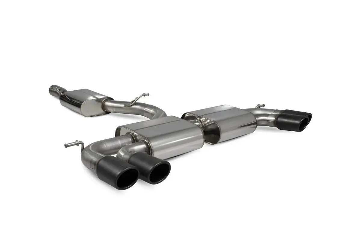 Scorpion Exhausts Resonated Cat-Back System Non-Valved Black Ceramic Tailpipes - Golf R Mk7.5 Facelift Gpf & Non Gpf Models 2017 - 2019 - Svw055c 1