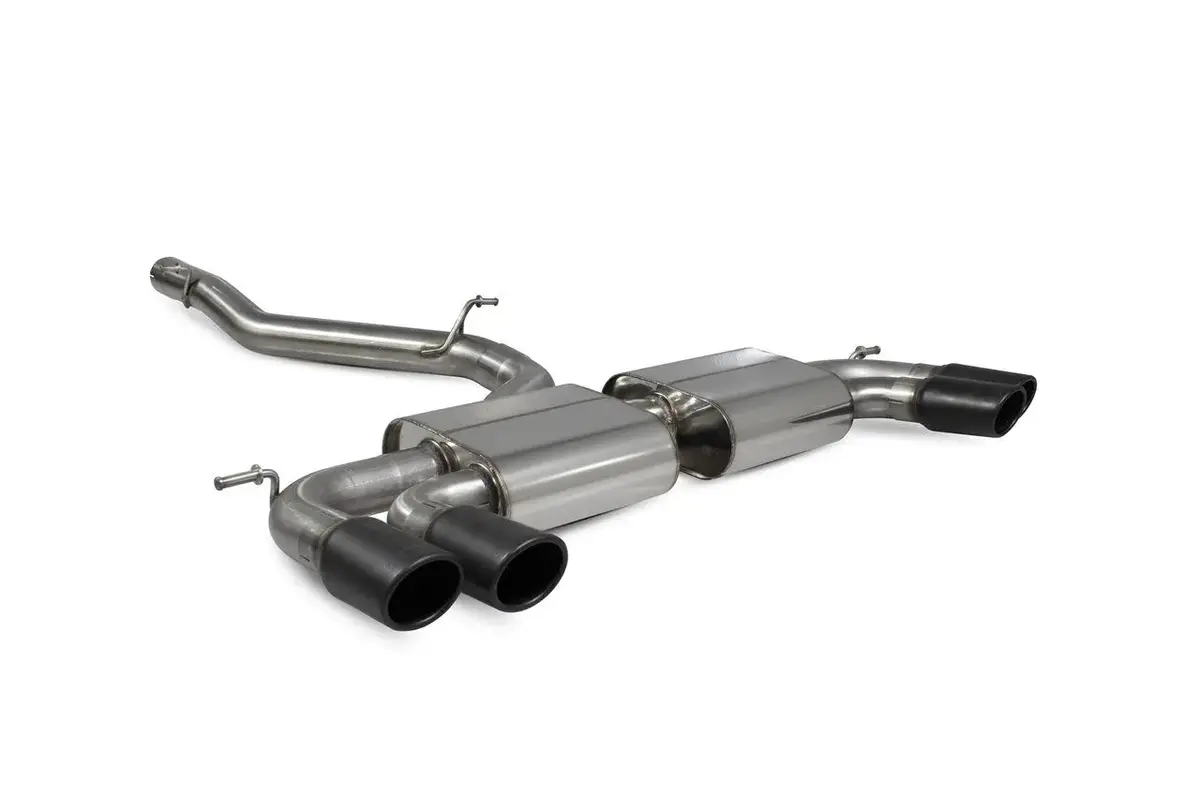 Scorpion Exhausts Non-Res Cat-Back System Non-Valved Black Ceramic Tailpipes - Golf R Mk7.5 Facelift Gpf & Non Gpf Models 2017 - 2019 - Svws055c 1