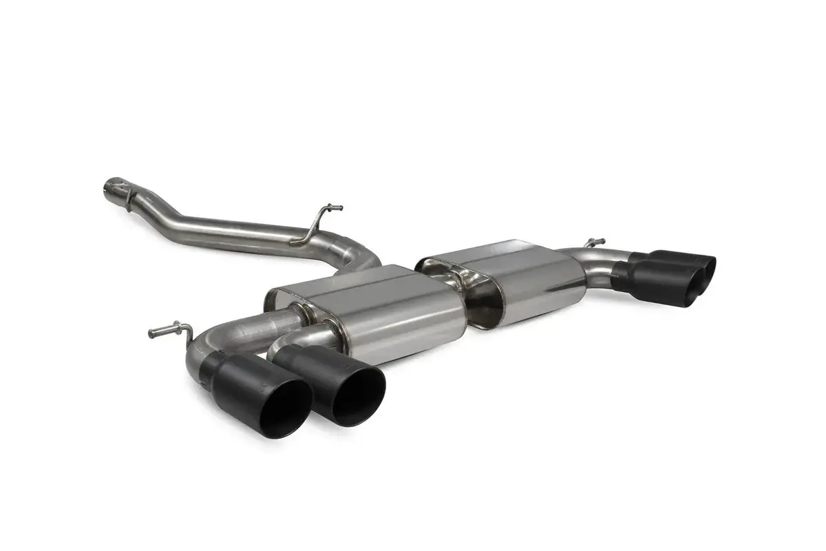 Scorpion Exhausts Non-Res Cat-Back System Non-Valved Black Ceramic Tailpipes - Golf R Mk7.5 Facelift Gpf & Non Gpf Models 2017 - 2019 - Svws055dc 1