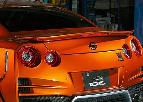 Top Secret Rear Trunk Spoiler, Flat Type For Nissan Gt-R (R35) 2009-2022 1