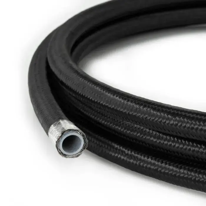An6 Ptfe Black Nylon Braided Fuel Oil Hose Line 1