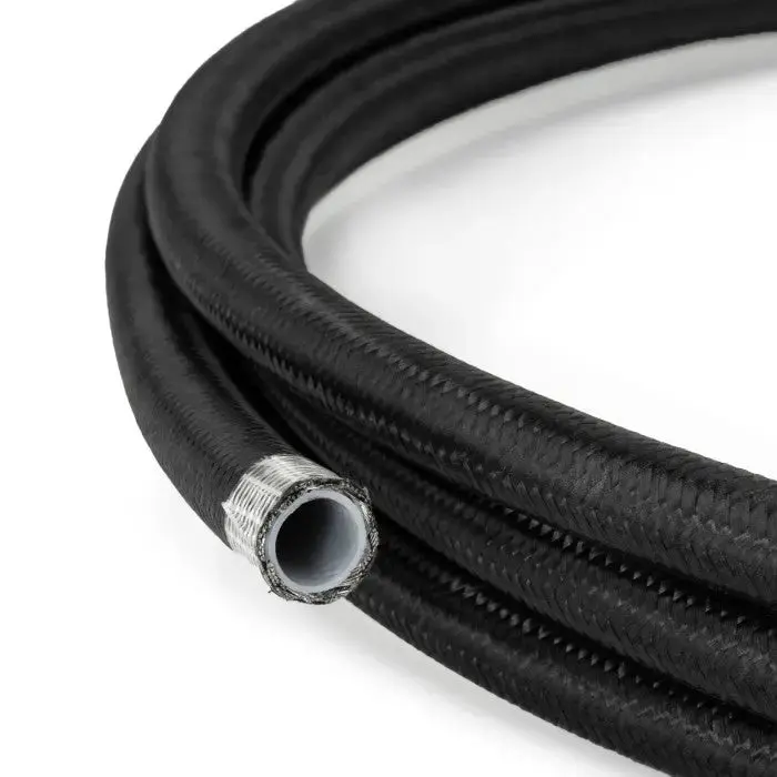 An8 Ptfe Black Nylon Braided Fuel Oil Hose Line 1