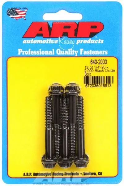 12-Point Black Oxide Bolt Kit – 5-Piece High-Strength Set – Ar640-2000 1