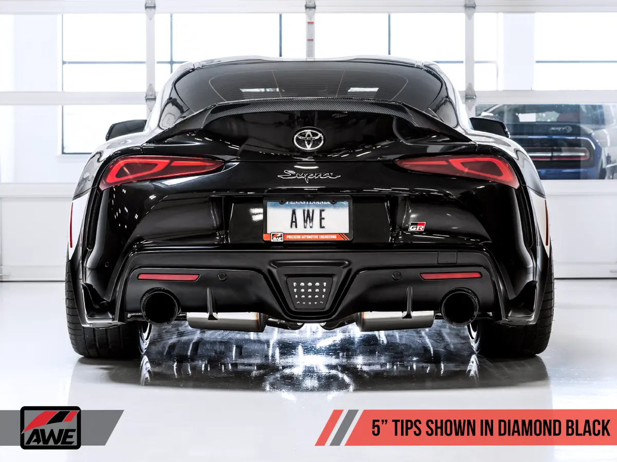 Awe Resonated Touring Addition Exhaust 5" Diamond Black Tips Gr Supra 2020-2024 1