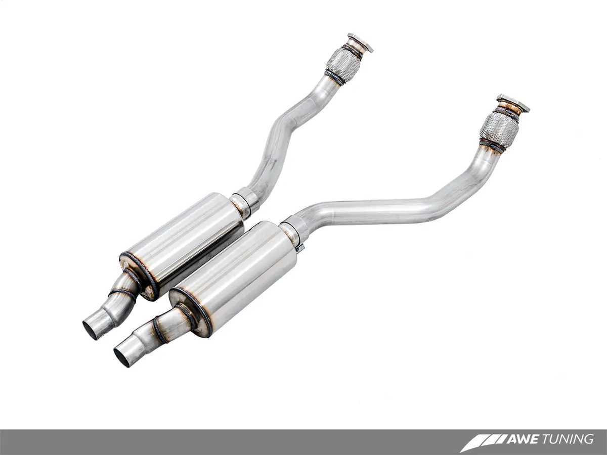 Awe Resonated Downpipes For Audi 3.0T 1
