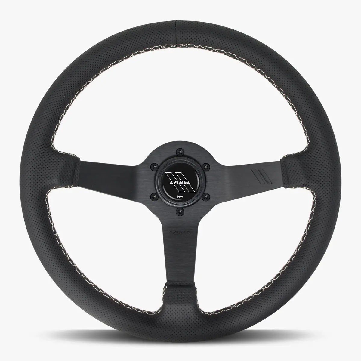 The Classic | Black Perforated Leather | Black Spoke | White Stitch 1
