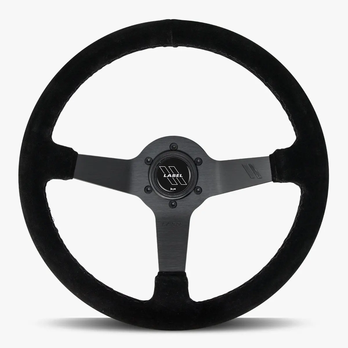 The Classic | Black Alcantara Suede | Black Spoke | Black Stitch 1