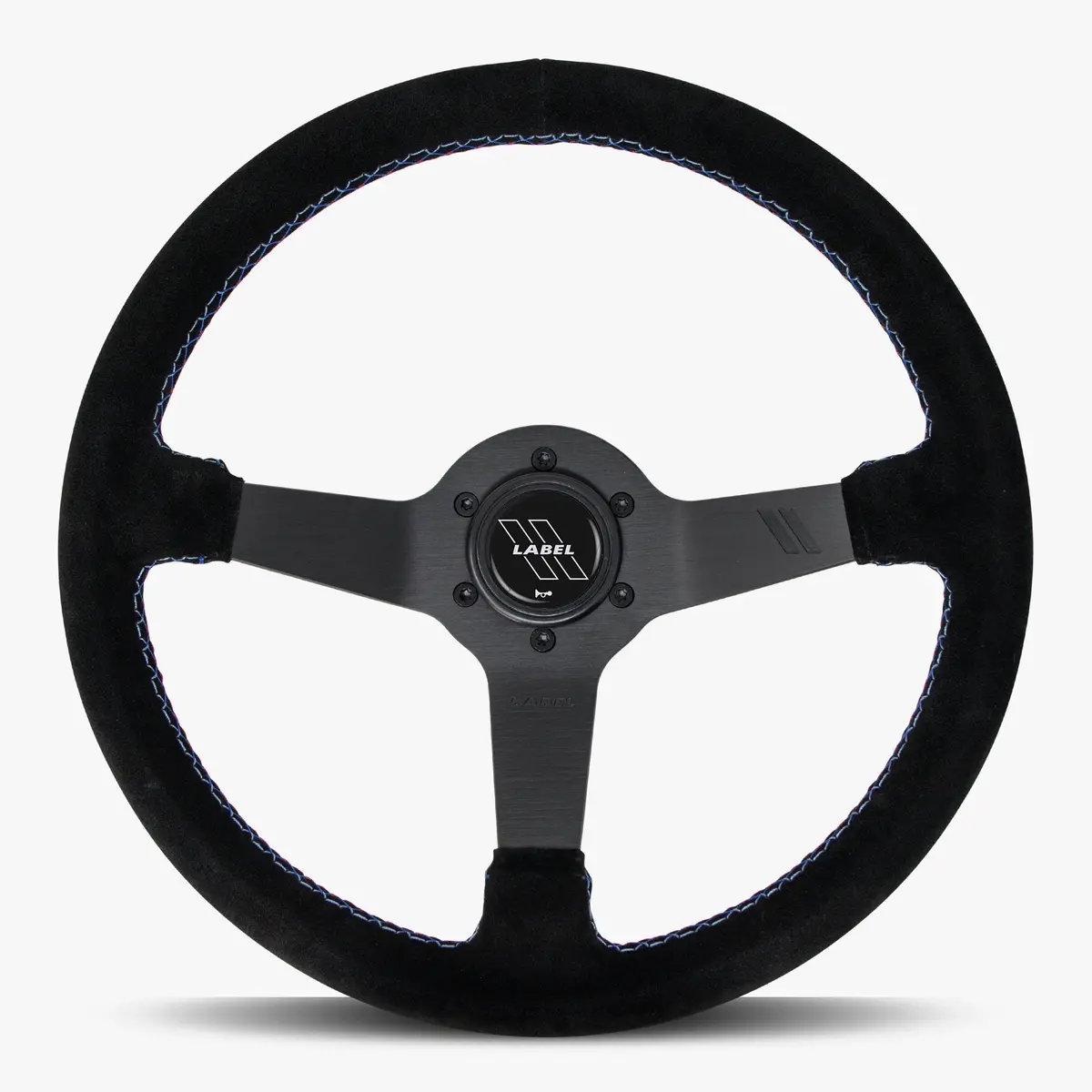 The Classic | Black Alcantara Suede | Black Spoke | Bavarian Stitch 1
