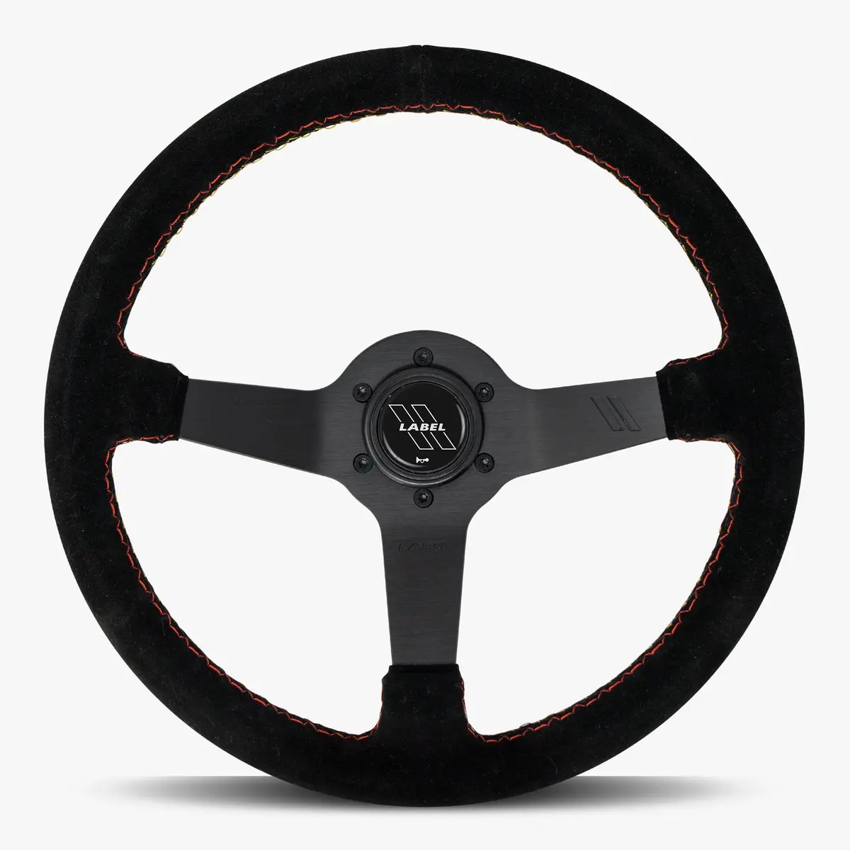 The Classic | Black Alcantara Suede | Black Spoke | Euro Stitch 1