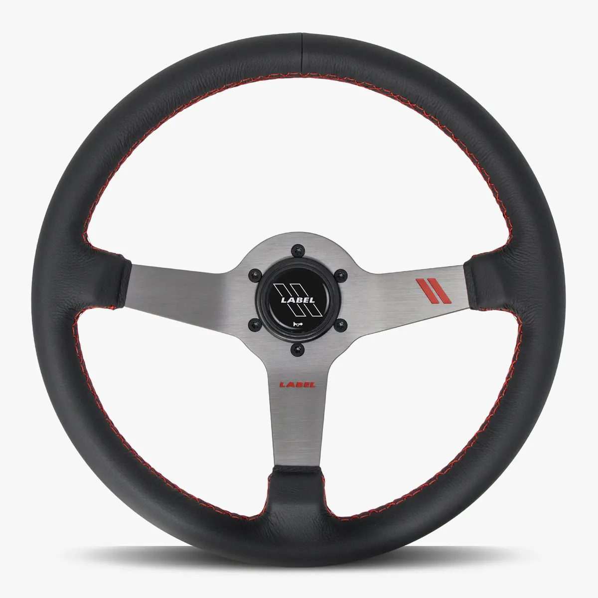 The Classic | Black Leather | Graphite Spoke | Red Stitch 1