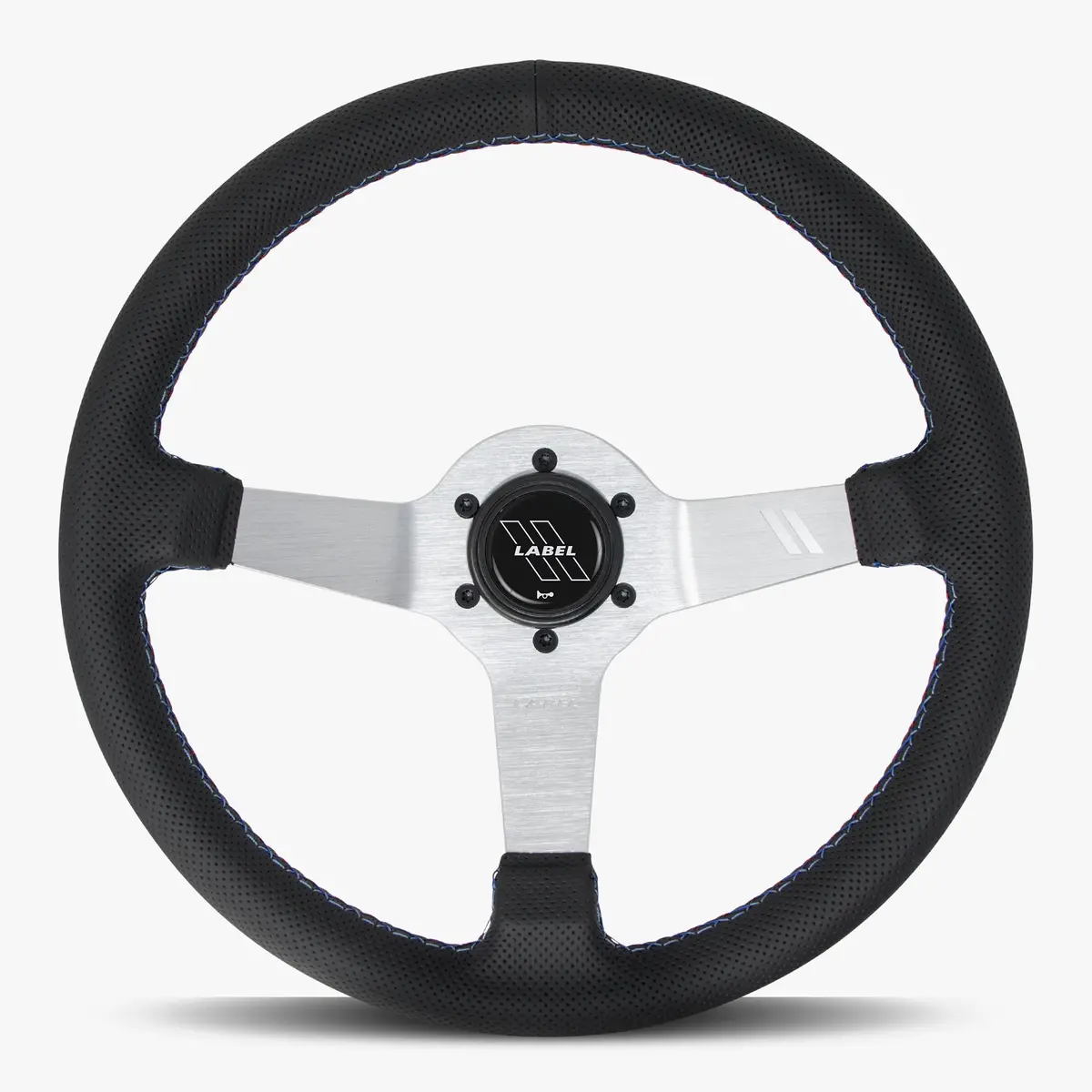 The Classic | Black Perforated Leather | Silver Spoke | Bavarian Stitch 1