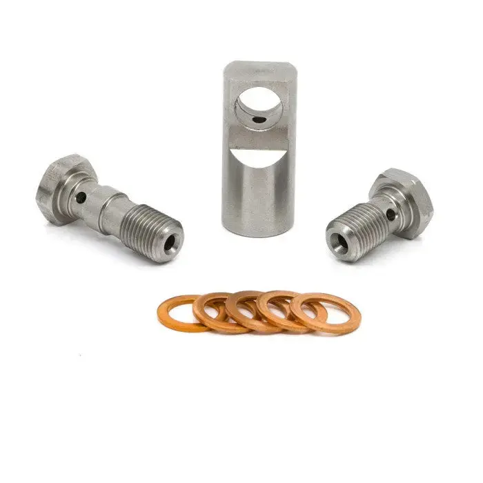Hel Stainless Steel M10 X 1.00 Radial Master Cylinder Conversion Kit 1