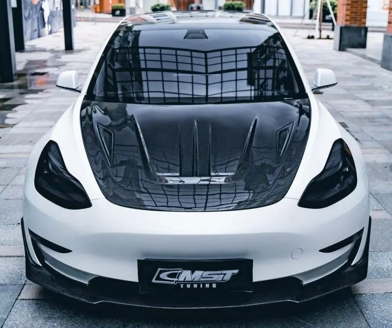 Cmst Tuning Carbon Fiber Hood Ver.1 For Tesla Model 3 1