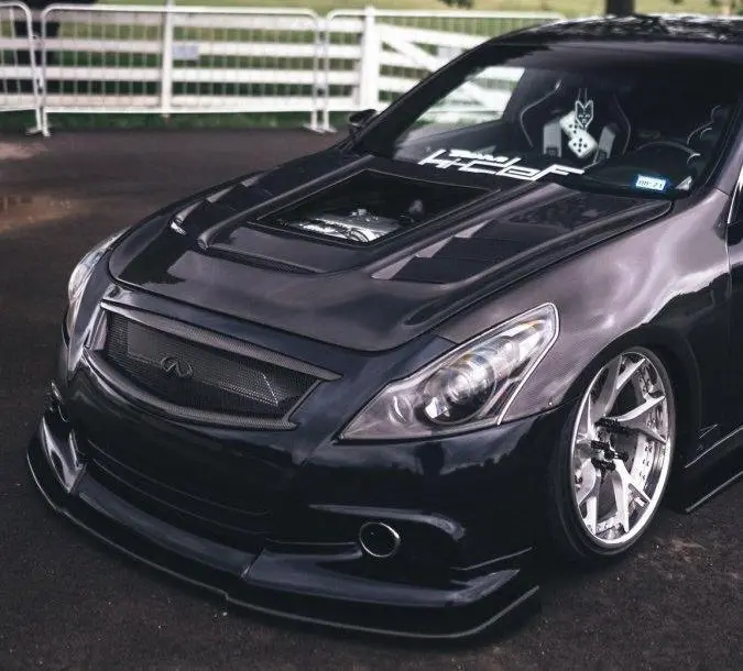 Cmst Tuning Tempered Glass Carbon Fiber Hood Bonnet For Infiniti G37 4 Door Sedan 1