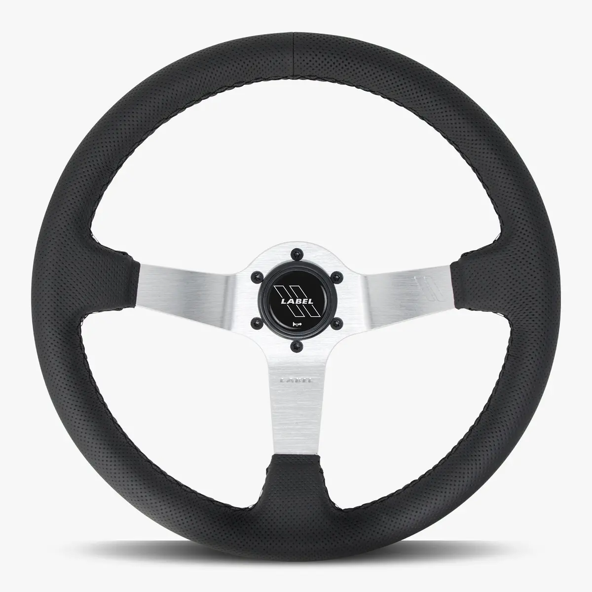 The Classic | Black Perforated Leather | Silver Spoke | Black Stitch 1