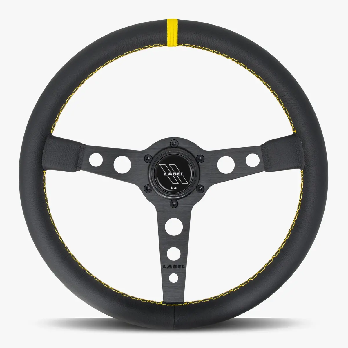 The Daytona | Black Leather | Black Spoke | Yellow Stitch 1