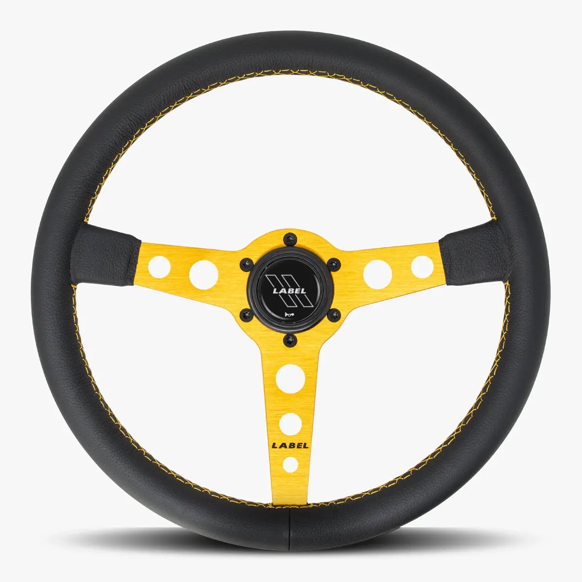 The Daytona | Black Leather | Gold Spoke | Gold Stitch 1