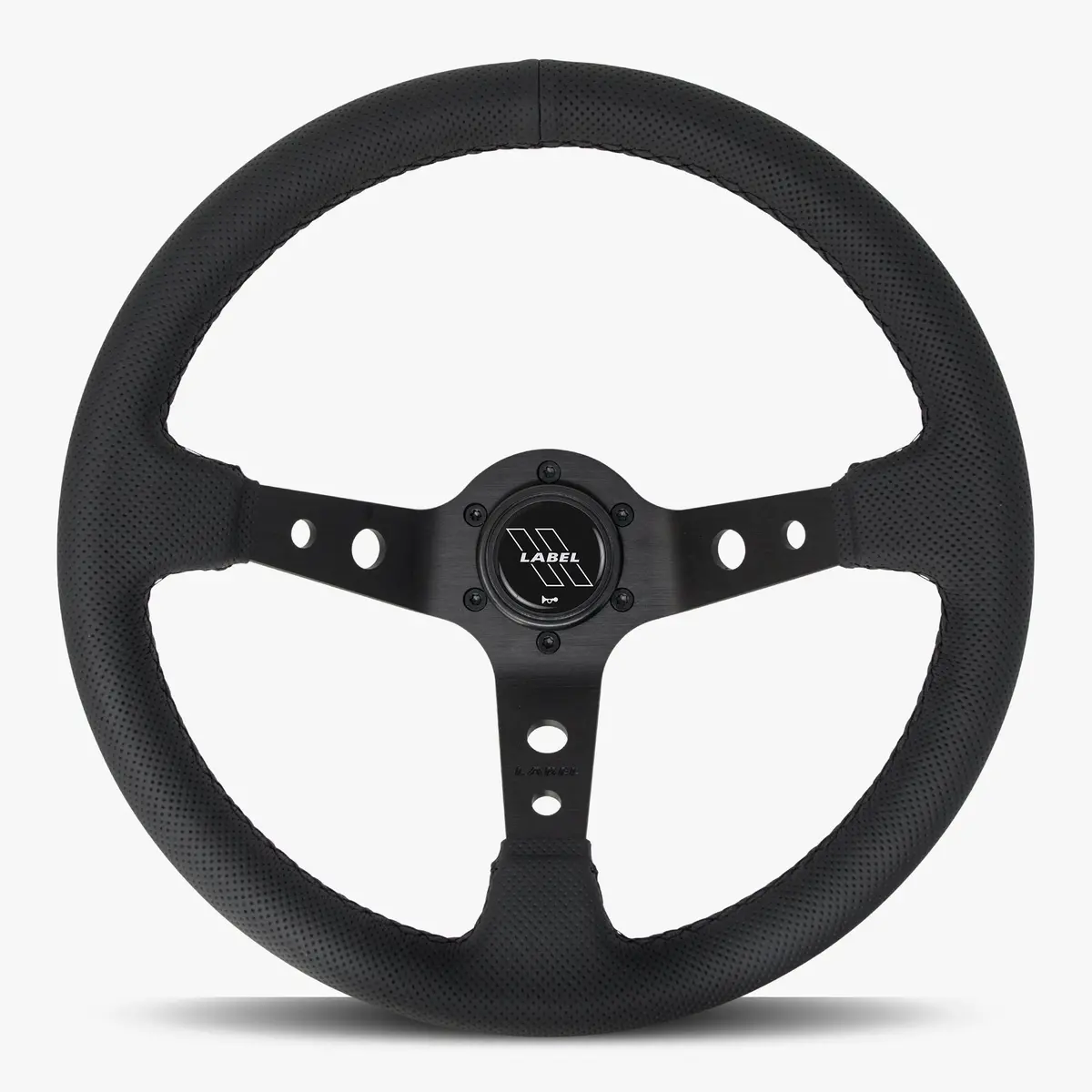 The Daytona | Black Perforated Leather | Black Spoke | Black Stitch 1