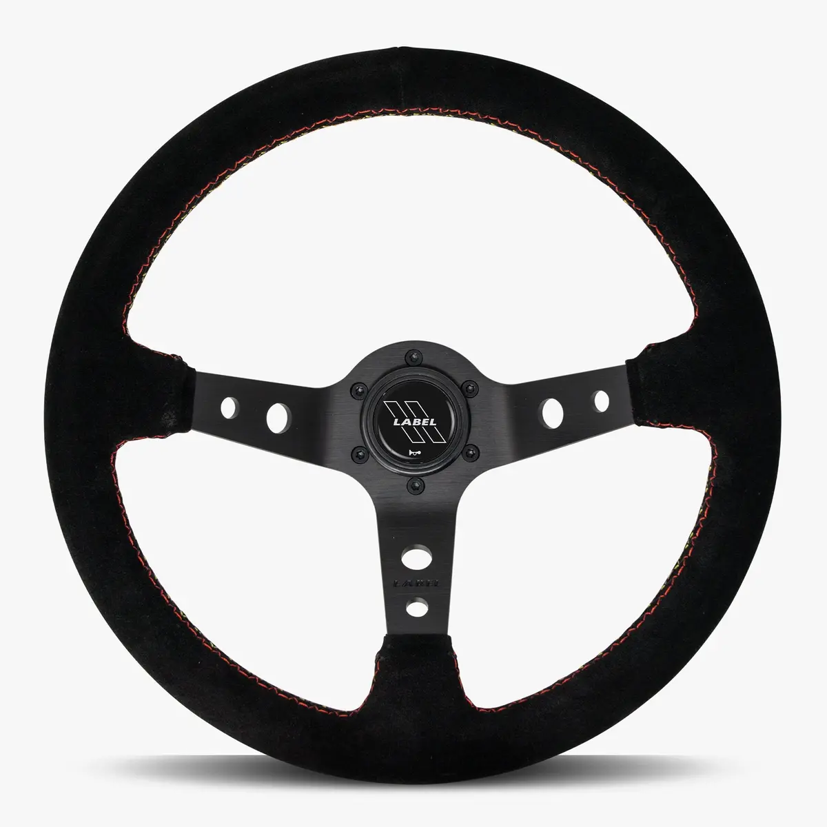 The Daytona | Black Alcantara Suede | Black Spoke | Euro Stitch 1